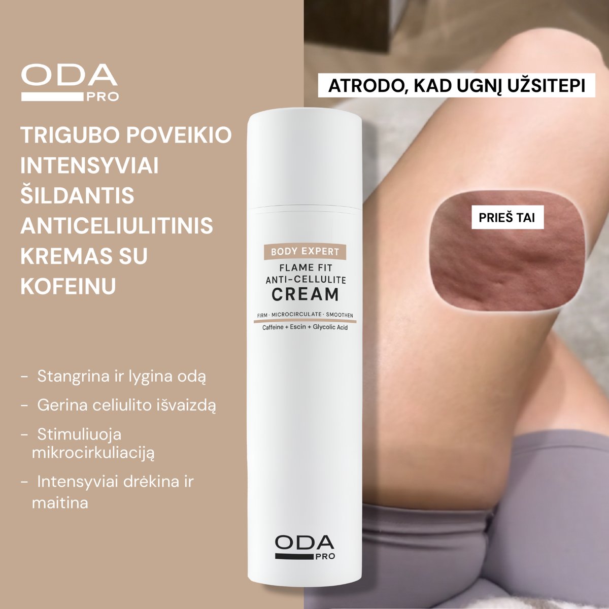 Atrodo, kad ugnį užsitepei: anticeliulitinis kremas
